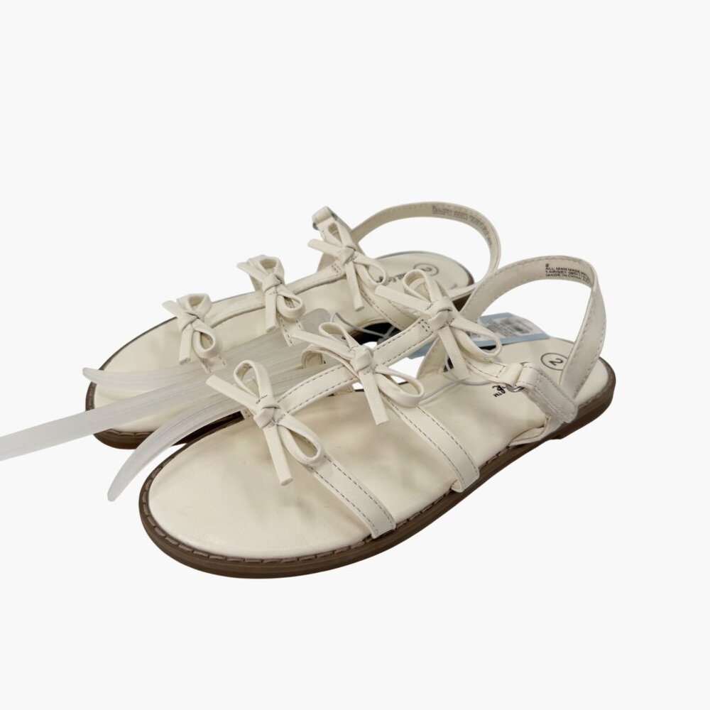 NEW Cat & Jack Kids' Aria Bow Sandals - Ivory - Size 2